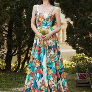 MulticolorWomens Butterfly Print Cami Dress